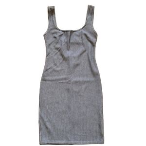 Dynamite Pin Striped Back Cut-Out Ribbed Fabric Form Fitting Mini Dress, SZ XS